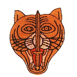 繡花 動物 老虎 色彩 橙色 免費素材