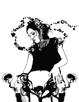位圖 插畫 人物 女人 靈異 免費(fèi)素材