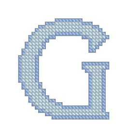 繡花 文字 英文 色彩 G 免費素材