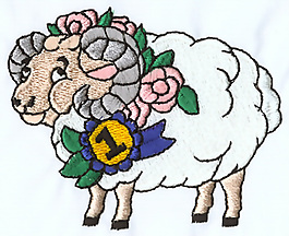 繡花 動物 綿羊 色彩 白色 免費(fèi)素材