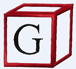 繡花 文字 英文 色彩 G 免費素材