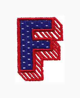 繡花 文字 英文 色彩 F 免費(fèi)素材