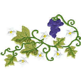 绣花 色彩 花纹 藤条 青色 免费素材