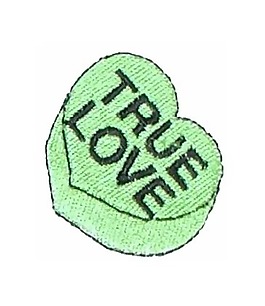 繡花 愛心 巧克力 英文TRUE love 免費素材