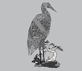 位圖 插畫 抽象動物 鳥類 色彩 免費(fèi)素材