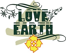 印花矢量圖 文字 英文 色彩 綠色 免費素材