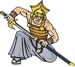 位圖 人物 武士 色彩 黃色 免費(fèi)素材