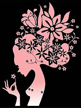 印花矢量圖 人物 少女 女人 花 免費(fèi)素材