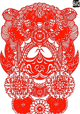 印花矢量圖 色彩 紅色 民族 臉譜 免費(fèi)素材