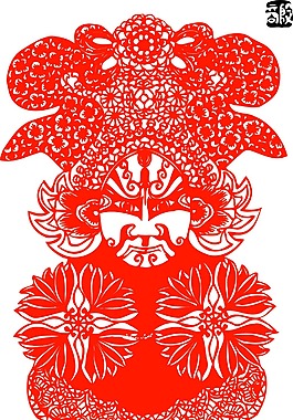 印花矢量圖 民族 臉譜 色彩 紅色 免費(fèi)素材