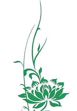 印花矢量图 毛衫印花 优雅植物 色彩 绿色 免费素材