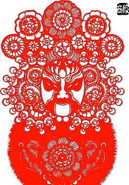 印花矢量圖 色彩 紅色 民族 臉譜 免費(fèi)素材