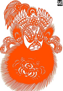 印花矢量圖 民族 臉譜 色彩 橙色 免費(fèi)素材