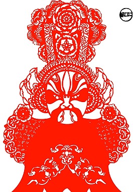 印花矢量圖 色彩 紅色 民族 臉譜 免費(fèi)素材