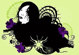 印花矢量圖 人物 女人 色彩 彩色 免費素材