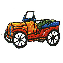 繡花 老爺車 橘黃色 藍(lán)色 綠色 免費(fèi)素材