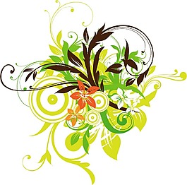印花矢量圖 優(yōu)雅植物 草 藤條 毛衫印花 免費(fèi)素材