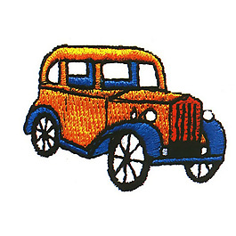 繡花 老爺車 橘黃色 藍(lán)色 黑色 免費(fèi)素材