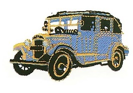 繡花 老爺車 黑色 金黃色 藍(lán)色 免費(fèi)素材