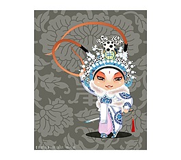 印花矢量圖 人物 色彩 黑色 白色 免費(fèi)素材
