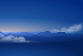 藍(lán)色地平線輪廓的云