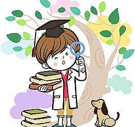 觀察學(xué)習(xí)的博士男生圖片