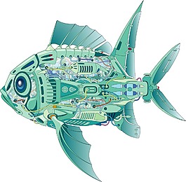 印花矢量圖 動物 魚 色彩 紅色 免費素材