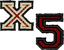 印花矢量圖 文字 英文 數(shù)字 徽章標(biāo)記 免費素材