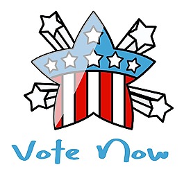 現(xiàn)在美國選舉日投票主題星矢量插圖