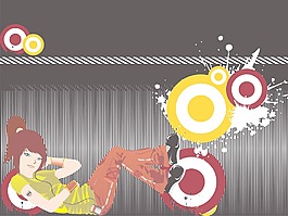 美麗的女孩在垃圾背景音樂(lè)