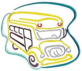 繡花 公交車 金黃色 紫色 免費素材