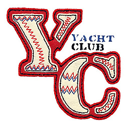 绣花 文字 英文 yacht club 免费素材