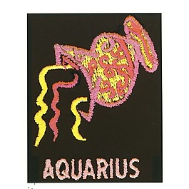 繡花 文字 英文 aquarius 色彩 免費素材