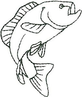繡花 動物 魚 色彩 單色 免費素材