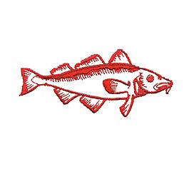 繡花 動物 魚 色彩 單色 免費素材