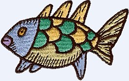 繡花 動物 魚 色彩 紫色 免費(fèi)素材