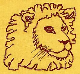 繡花 動(dòng)物 獅子 色彩 棕色 免費(fèi)素材