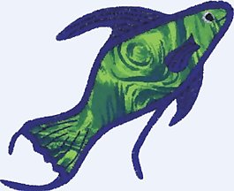 繡花 動(dòng)物 魚 色彩 藍(lán)色 免費(fèi)素材