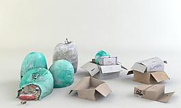 rubbish 一堆垃圾 紙箱