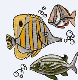 繡花 動(dòng)物 魚 花紋 色彩 免費(fèi)素材