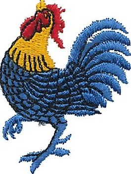 繡花 動物 雞 色彩 藍(lán)色 免費(fèi)素材