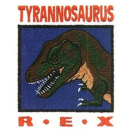 繡花 動物 文字 英文 TYRANNOSAURUS 免費素材
