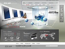 科技網(wǎng)頁(yè)psd模板