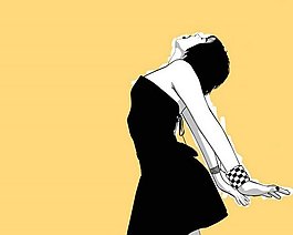 位圖 人物 女人 色彩 黑白色 免費素材
