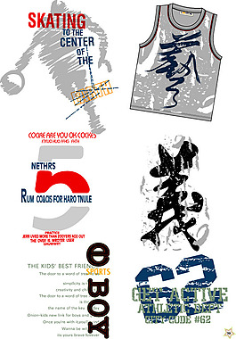 印花矢量圖 徽章標(biāo)記 文字 數(shù)字 英文 免費素材