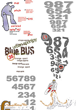 印花矢量圖 徽章標(biāo)記 文字 英文 數(shù)字 免費素材