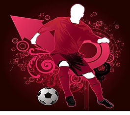 印花矢量圖 人物 男人 抽象 足球 免費素材