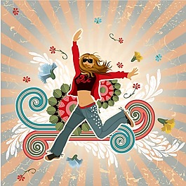 印花矢量圖 色彩 灰色 彩色 白色 免費素材