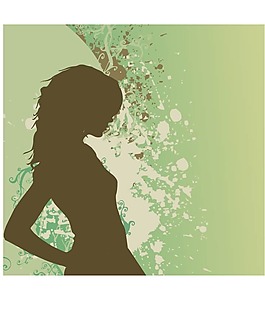 印花矢量圖 人物 女人 色彩 青色 免費素材