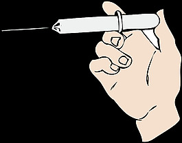手和注射器